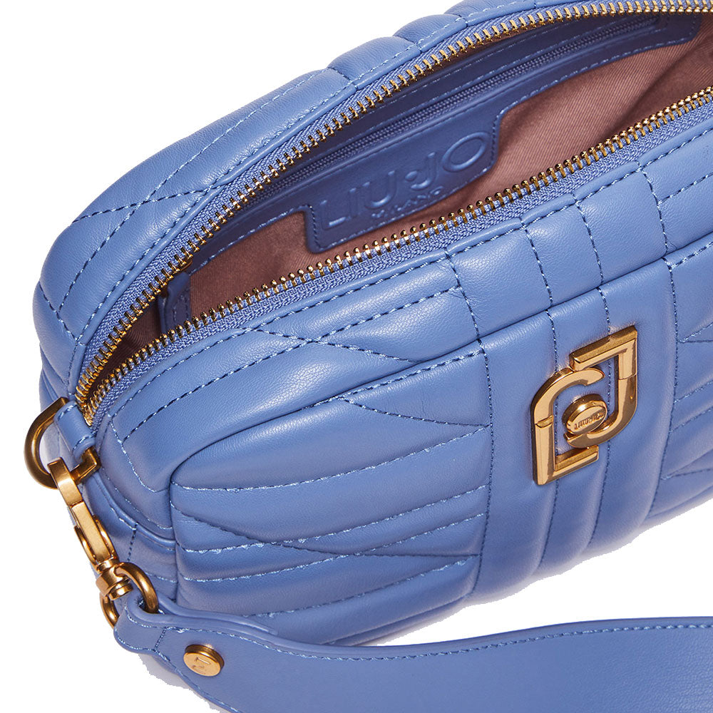Borsa Donna a Tracolla LIU JO Ecosostenibile Matelassè Azzurro Polvere AF3125