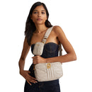 LIU JO Öko-nachhaltige Matelassè Beige Damen-Umhängetasche AF3125