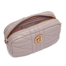 LIU JO Öko-nachhaltige Matelassè Beige Damen-Umhängetasche AF3125