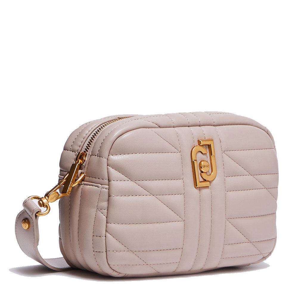 LIU JO Öko-nachhaltige Matelassè Beige Damen-Umhängetasche AF3125