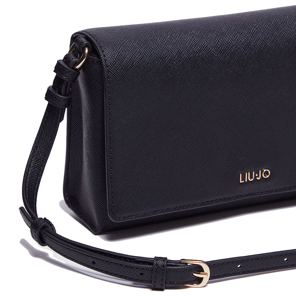 Baguette-Umhängetasche für Damen LIU JO Better Saffiano-Druck Schwarz