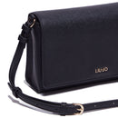 Baguette-Umhängetasche für Damen LIU JO Better Saffiano-Druck Schwarz