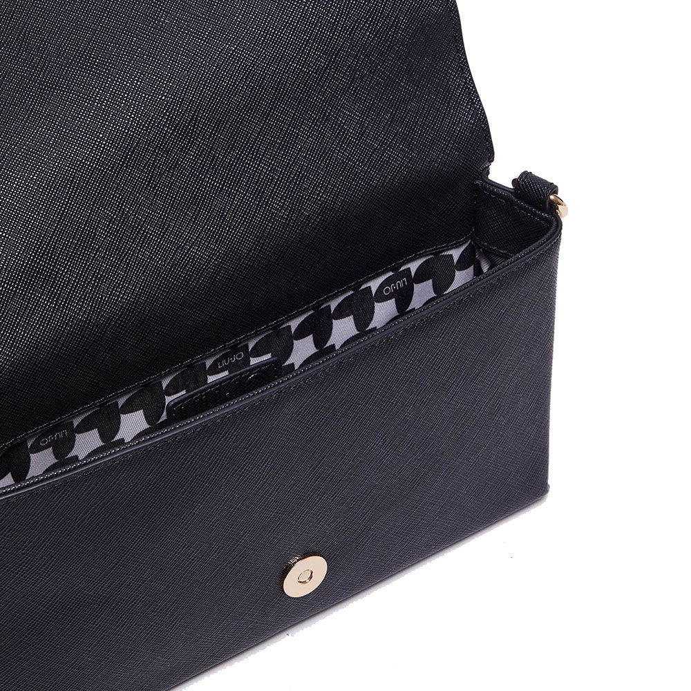 Baguette-Umhängetasche für Damen LIU JO Better Saffiano-Druck Schwarz