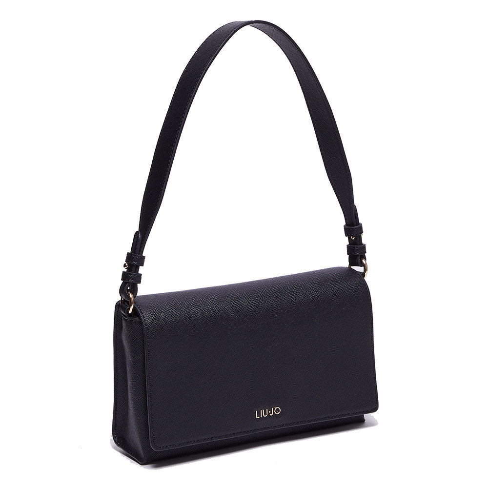 Baguette-Umhängetasche für Damen LIU JO Better Saffiano-Druck Schwarz