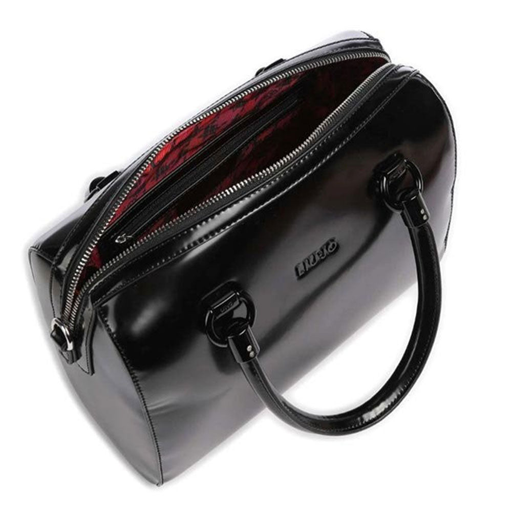 LIU JO Öko-nachhaltige Damenhandtasche mit Abriebeffekt Schwarz