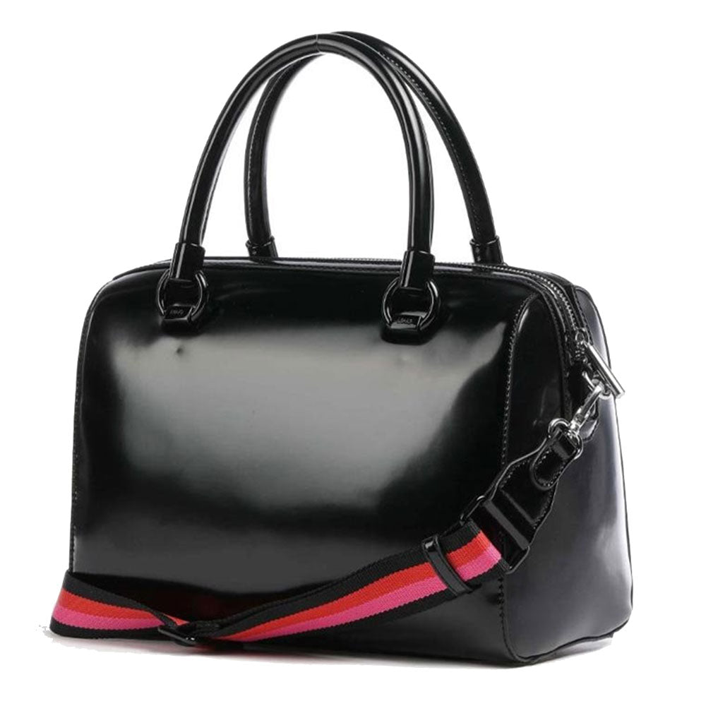 LIU JO Öko-nachhaltige Damenhandtasche mit Abriebeffekt Schwarz