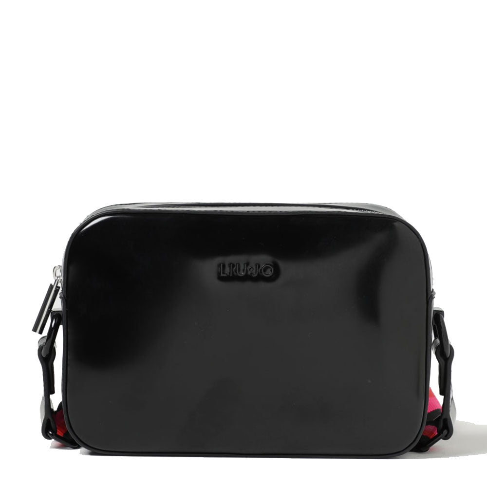 LIU JO Damen-Umhängetasche mit poliertem Schwarz-Effekt