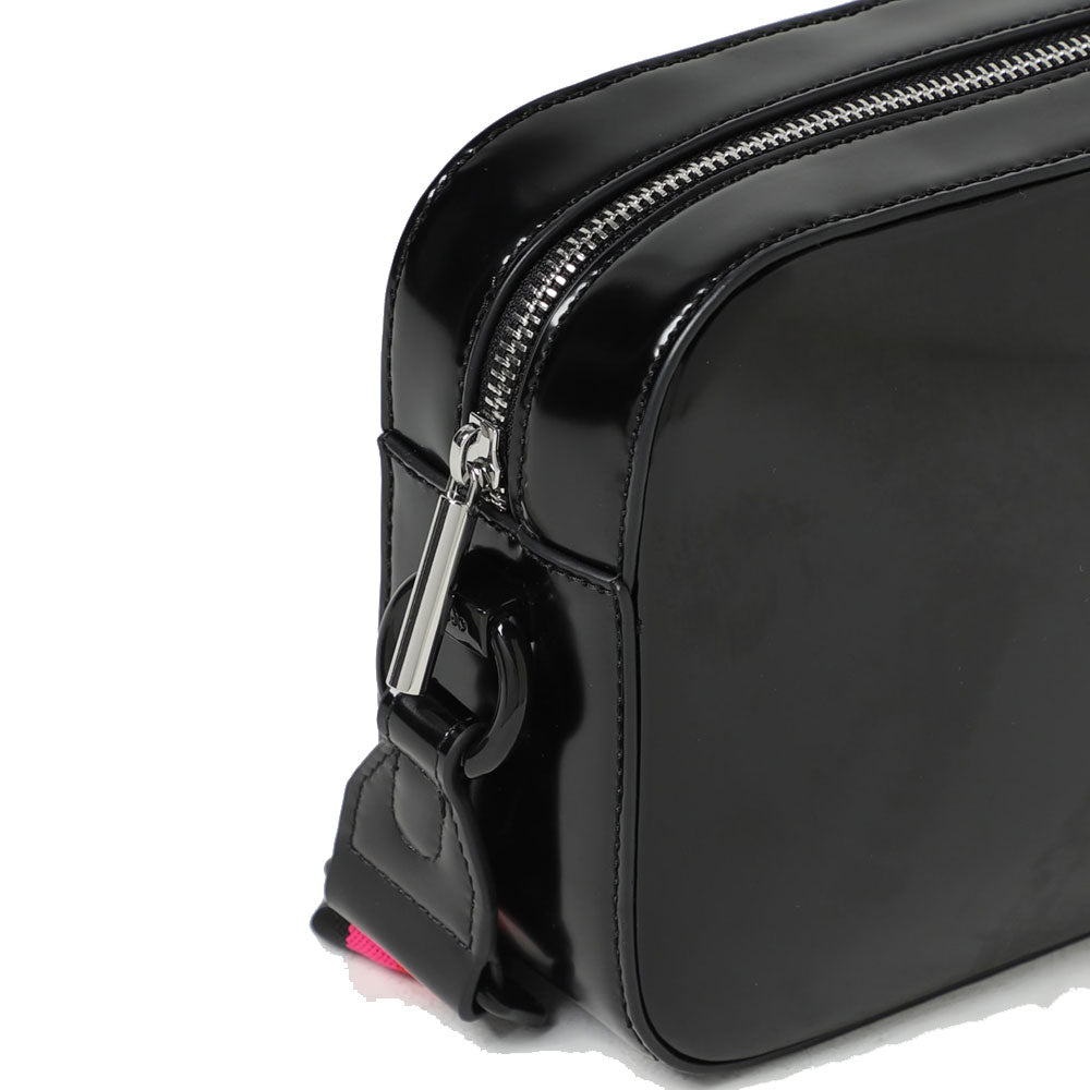 LIU JO Damen-Umhängetasche mit poliertem Schwarz-Effekt