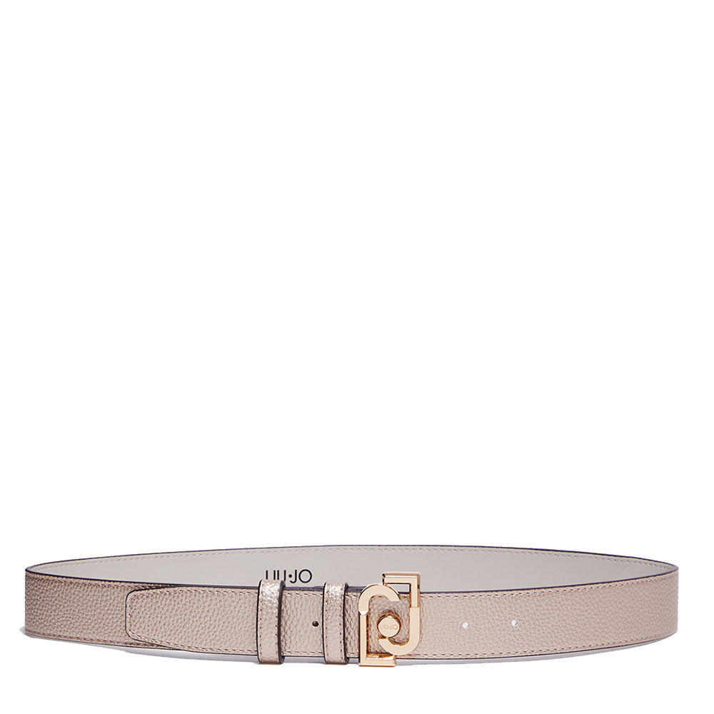 Damengürtel H 3,5 cm LIU JO Ökologisch nachhaltiger Hammerschlag-Effekt, Farbe Hellgold