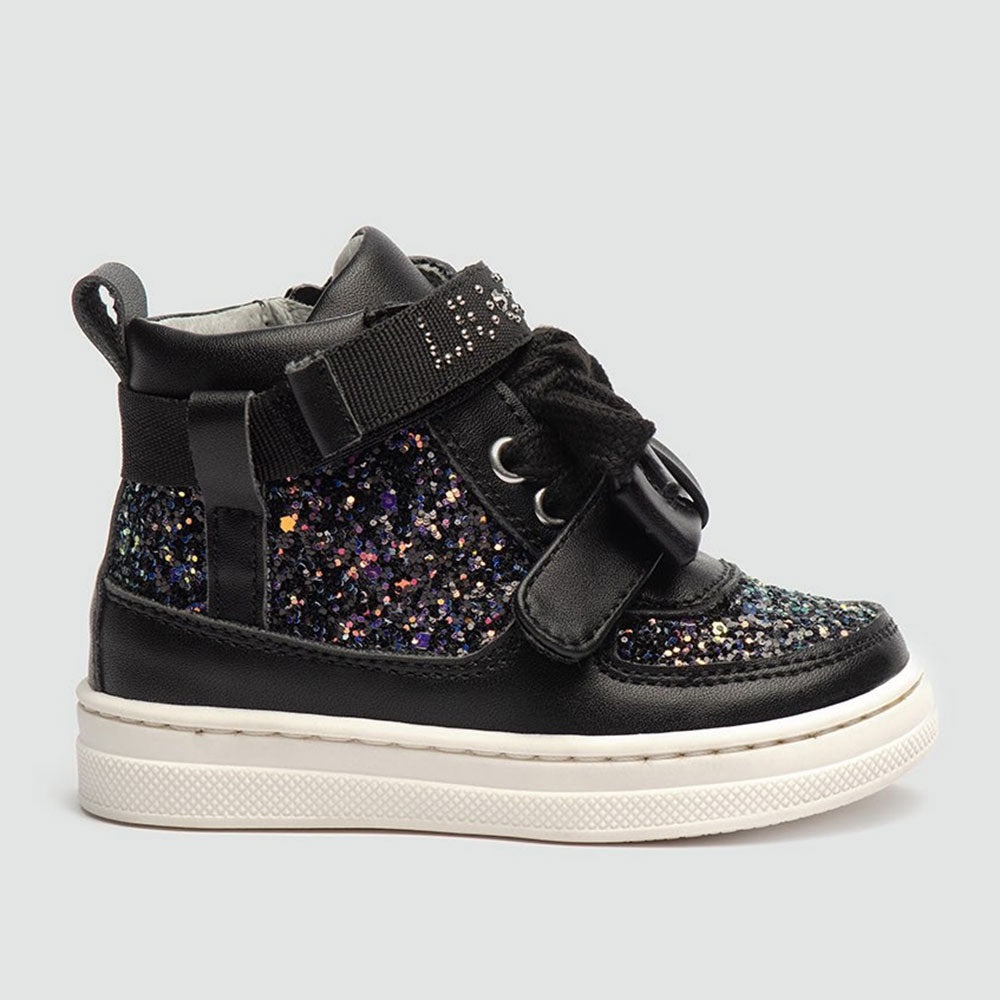 LIU JO Mädchenschuhe Alicia Linie 43 Schwarze Sneakers mit Glitzer