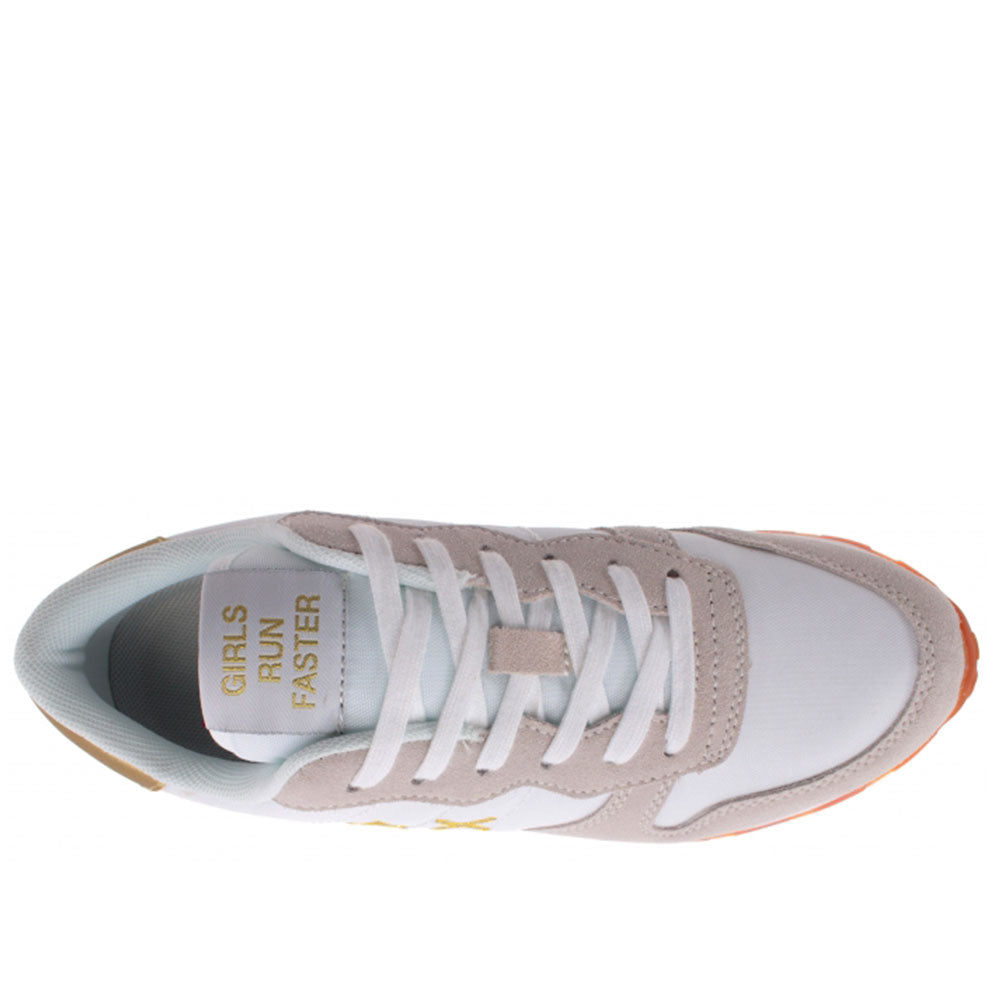 SUN68 Woman Sneakers - Ally Solid Nylon White and Gold
