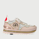 Scarpe Donna LIU JO Sneakers in Pelle stampa Animalier Rosa e Bianco