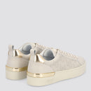 Damenschuhe LIU JO Sneakers aus milchfarbenem Leder mit perforiertem Logo