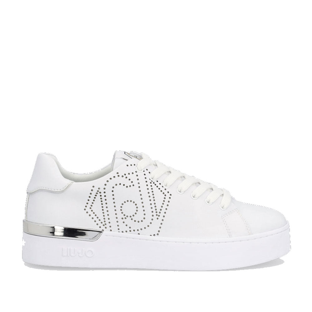 Damenschuhe LIU JO Weiße Sneakers mit perforiertem Logo