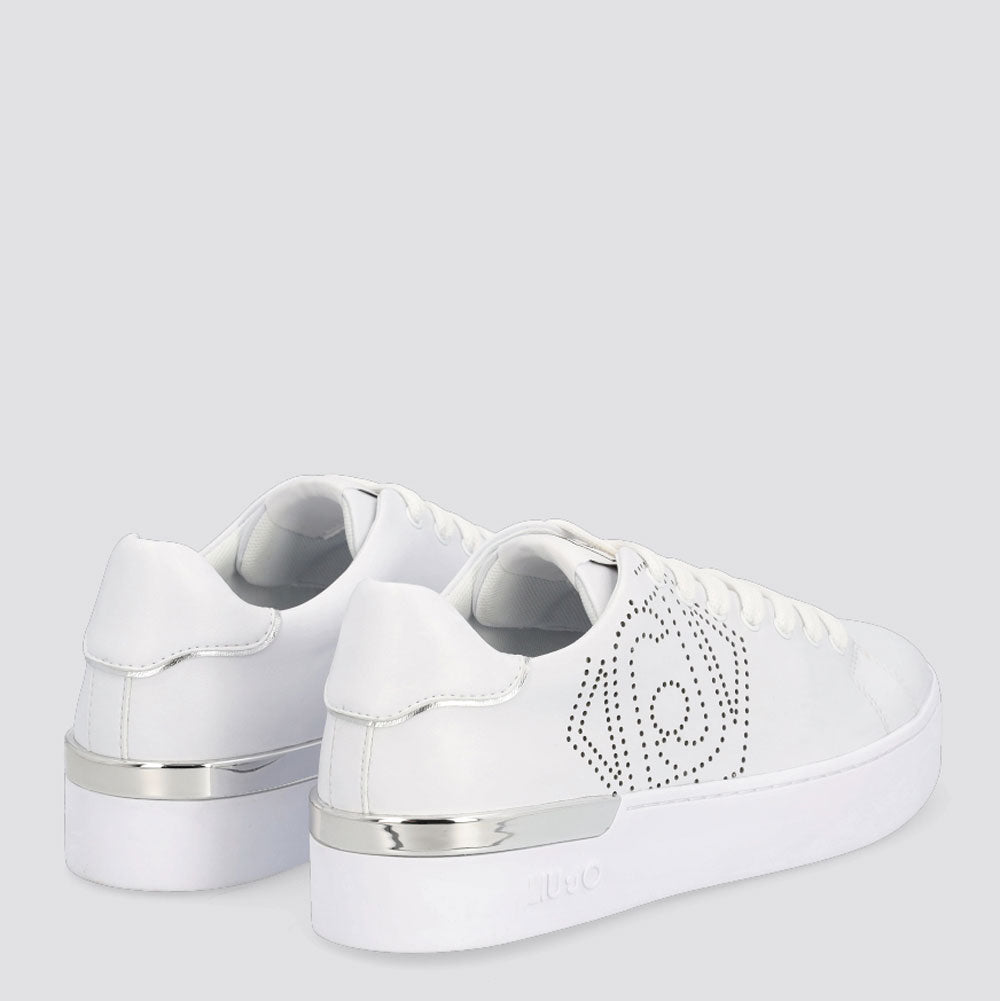 Damenschuhe LIU JO Weiße Sneakers mit perforiertem Logo