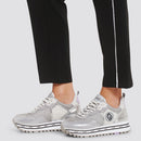 Scarpe Donna LIU JO Sneakers Platform in Mesh e Suede effetto Laminato Silver
