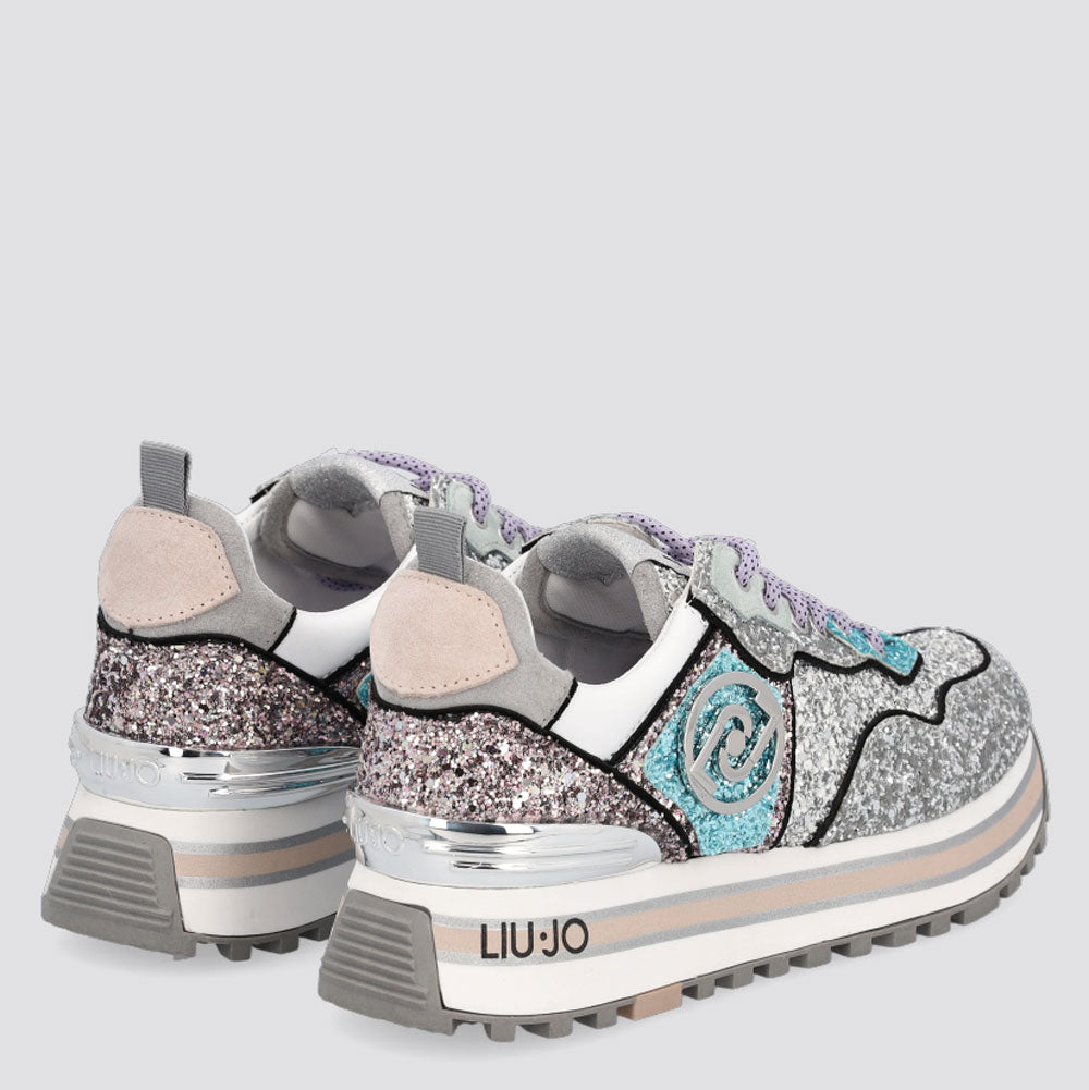 Scarpe Donna LIU JO Sneakers Platform con Glitter colore Silver