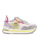 Damenschuhe LIU JO Plateau-Sneaker aus mehrfarbigem Nylon und Wildleder