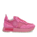 Women's LIU JO Wonder Maxi 24 Platform Sneakers in Fuchsia Mesh and Suede