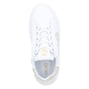 Scarpe Donna LIU JO Sneakers in Pelle Bianca e Oro con Maxi Logo con Borchie