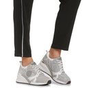 Scarpe Donna LIU JO Sneakers con Zeppa in Mesh e Lurex con Glitter Silver