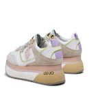 Damenschuhe LIU JO Super Platform Sneakers aus weißem Leder und Wildleder