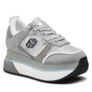 Damenschuhe LIU JO Super Platform Sneakers aus Wildleder und Nylon in Grau