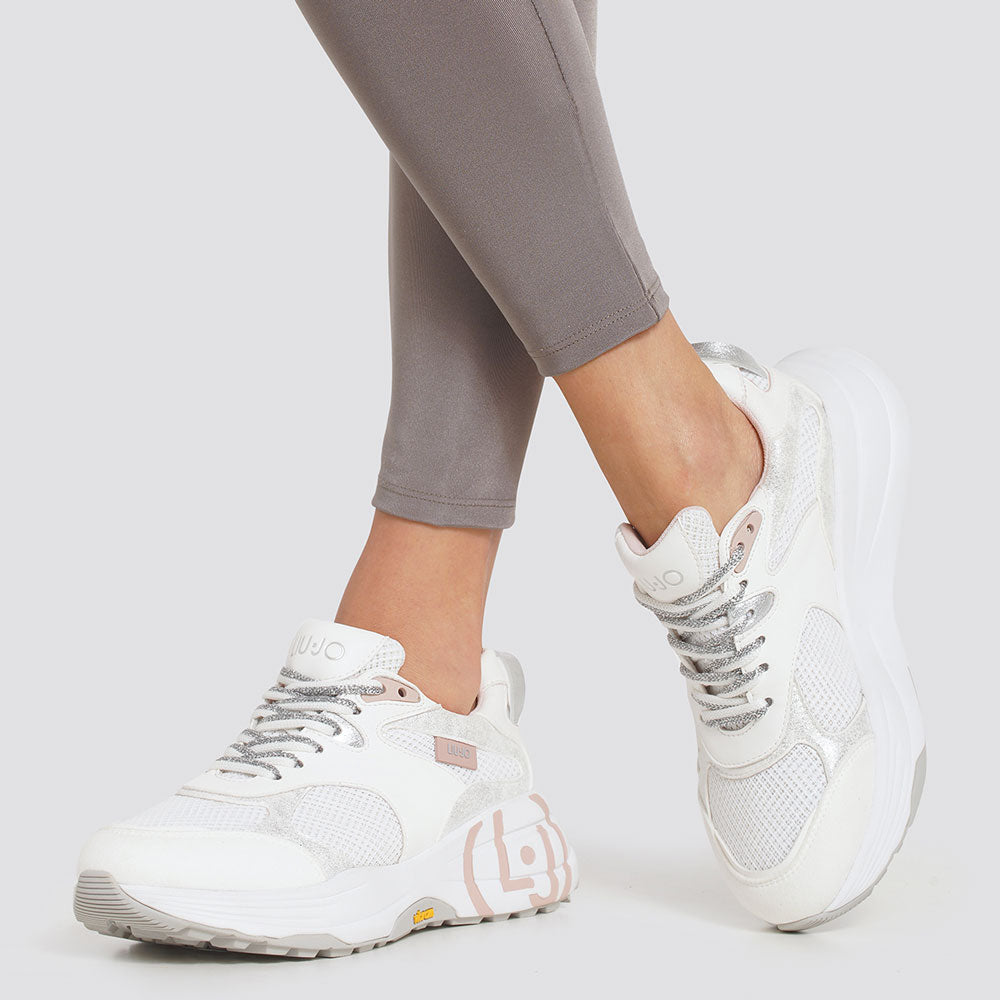 Scarpe Donna LIU JO Sneakers Running in Mesh colore Bianco