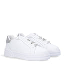 Damenschuhe LIU JO Cleo 09 Sneakers aus weißem Leder mit Maxi-Logo und Schmuckdetails