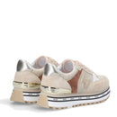 Scarpe Donna LIU JO Sneakers Platform Maxi Wonder 20 in Suede e Tessuto Sparkling Sabbia