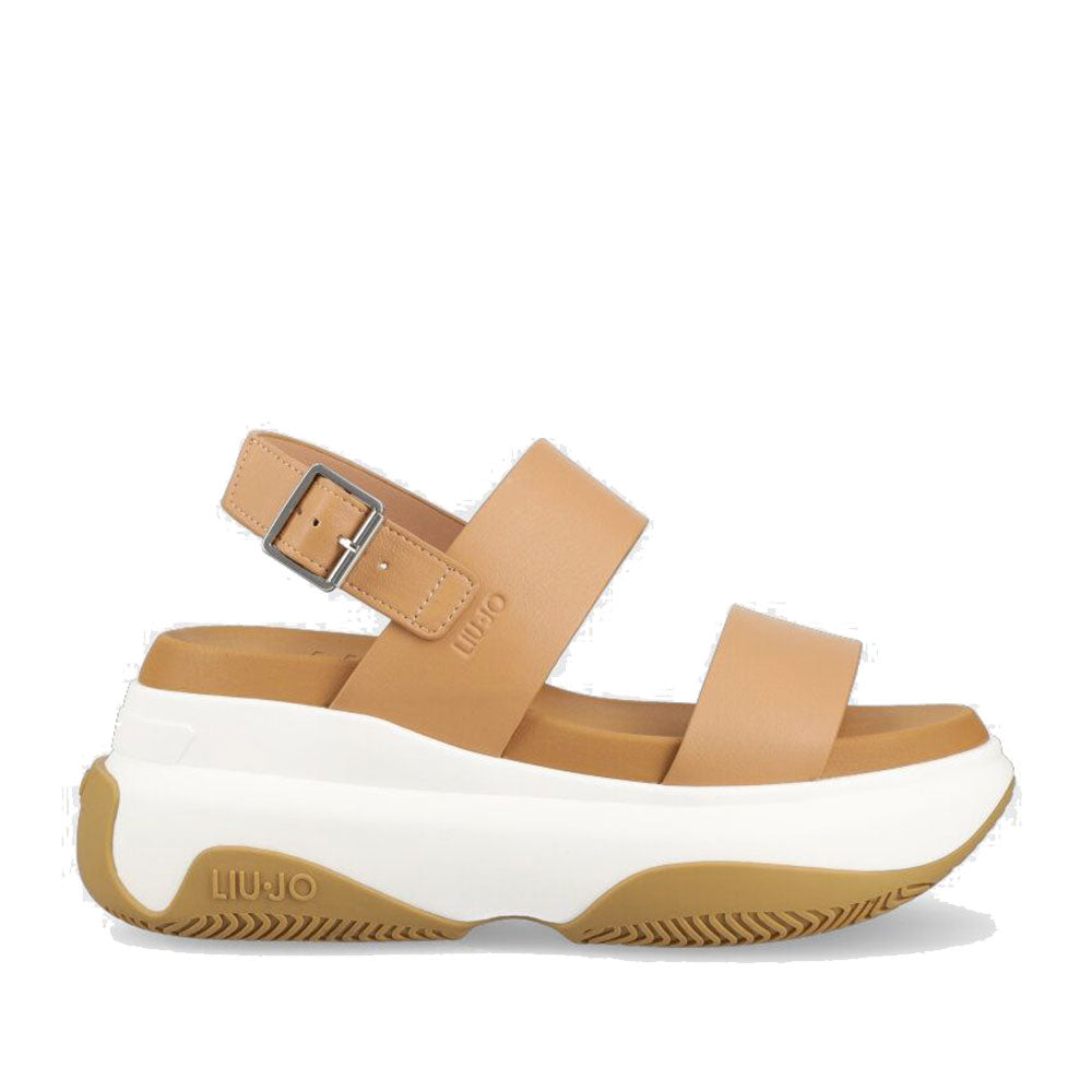 Sandali Bassi Con Plateau Liu Jo Marty 522 In Pelle Sintetica, Donna, Beige