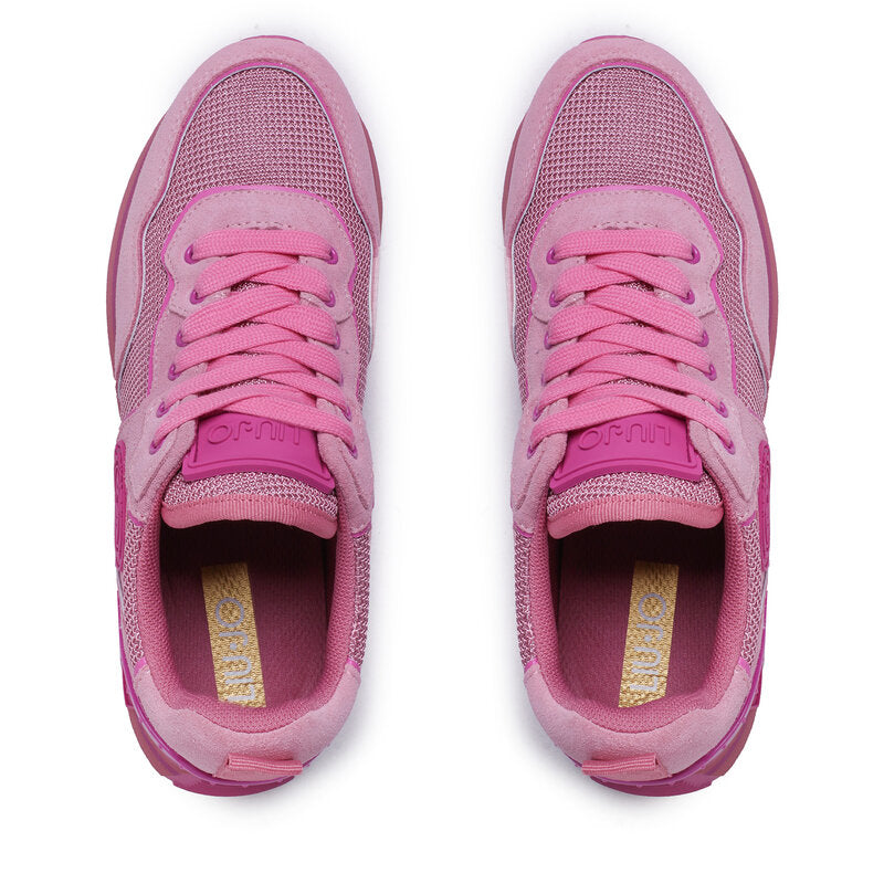 Damenschuhe LIU JO Maxi Wonder 52 Plateau-Sneaker aus Wildleder und Mesh Pink Ray
