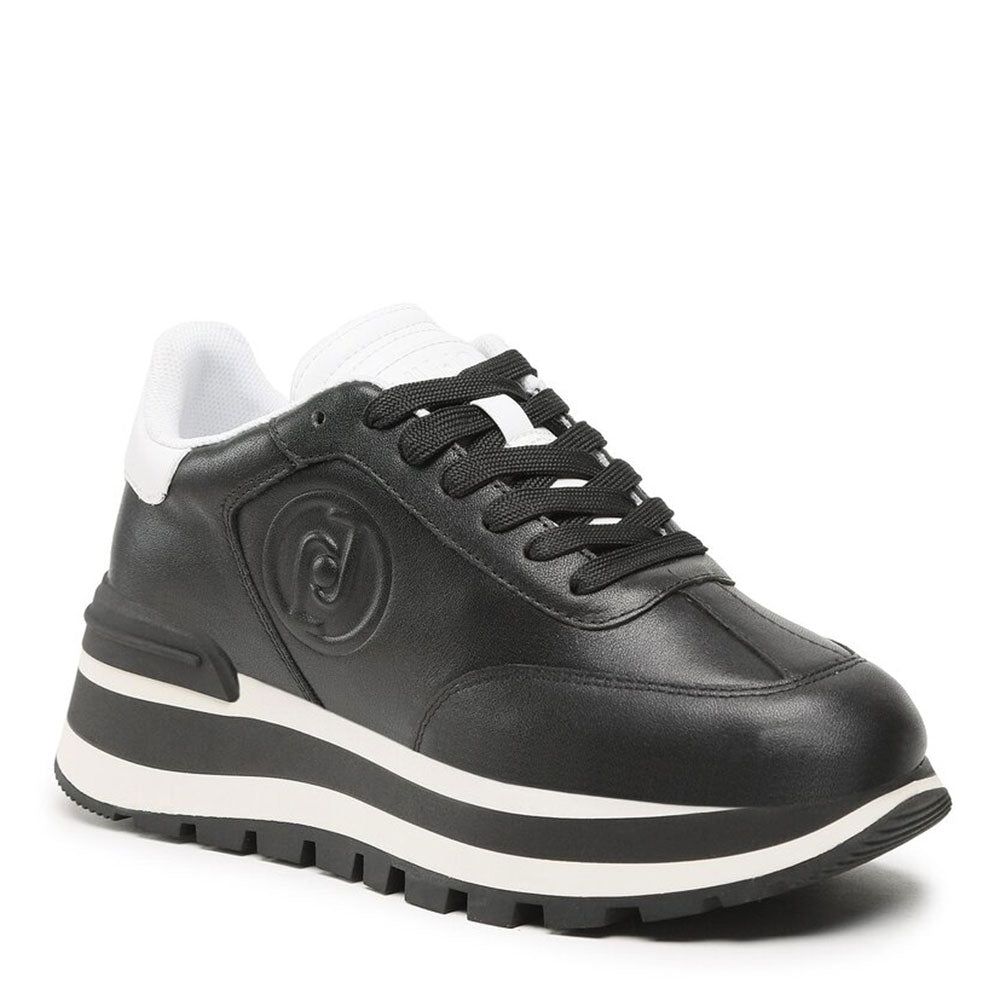 Scarpe Donna LIU JO Sneakers Amazing 02 in Pelle Nera a sconto