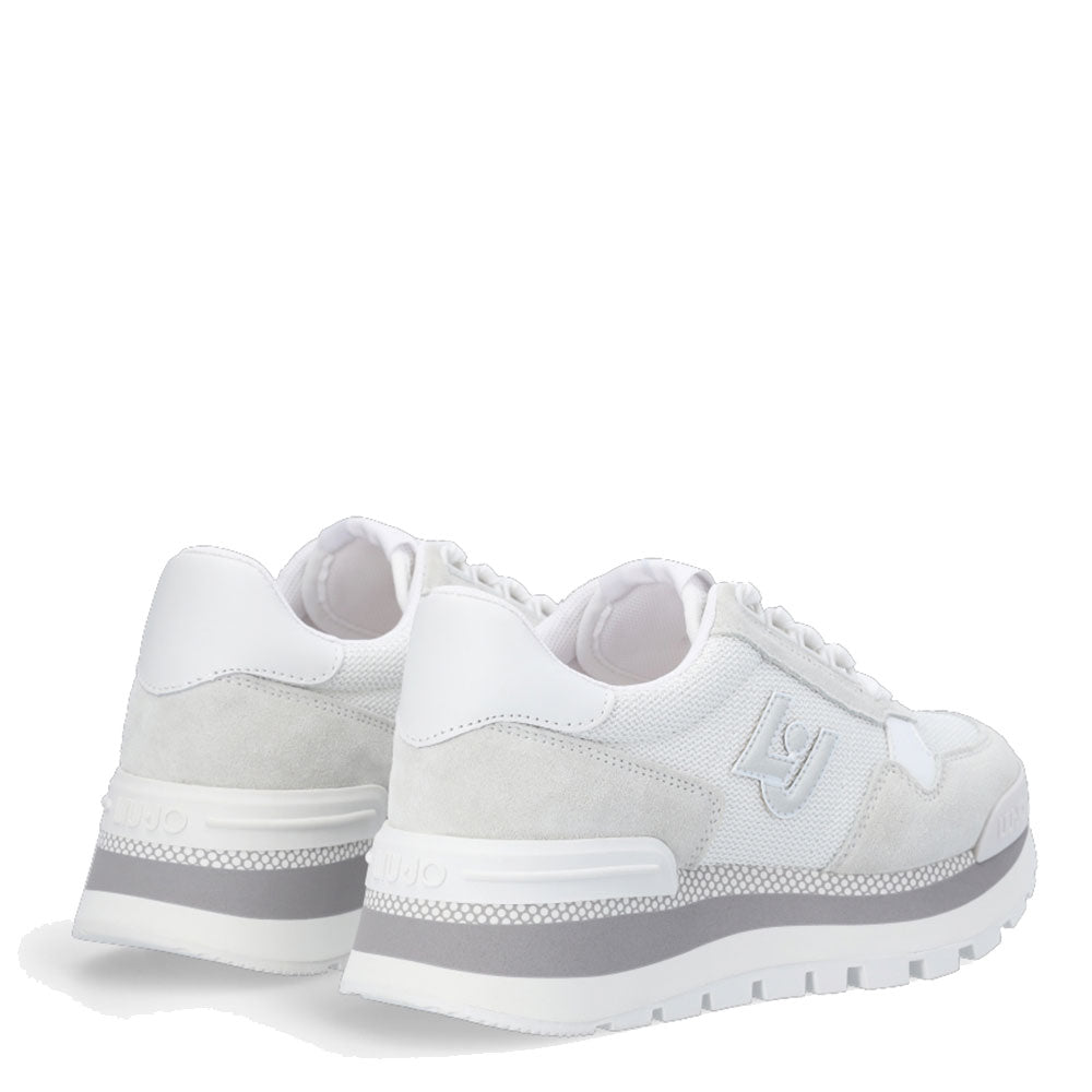 Scarpe Donna LIU JO Sneakers Amazing 16 in Suede e Brighty Mesh Bianco