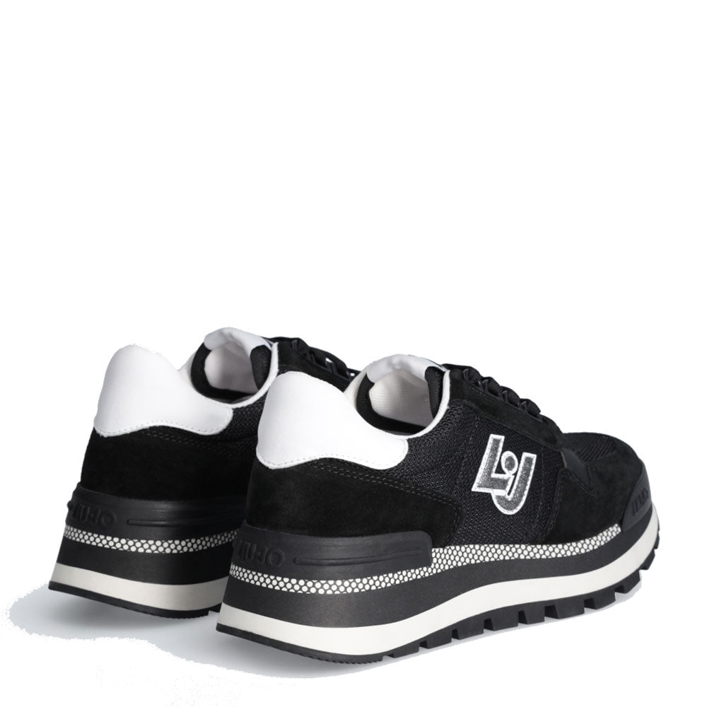 Scarpe Donna LIU JO Sneakers Amazing 16 in Suede e Brighty Black