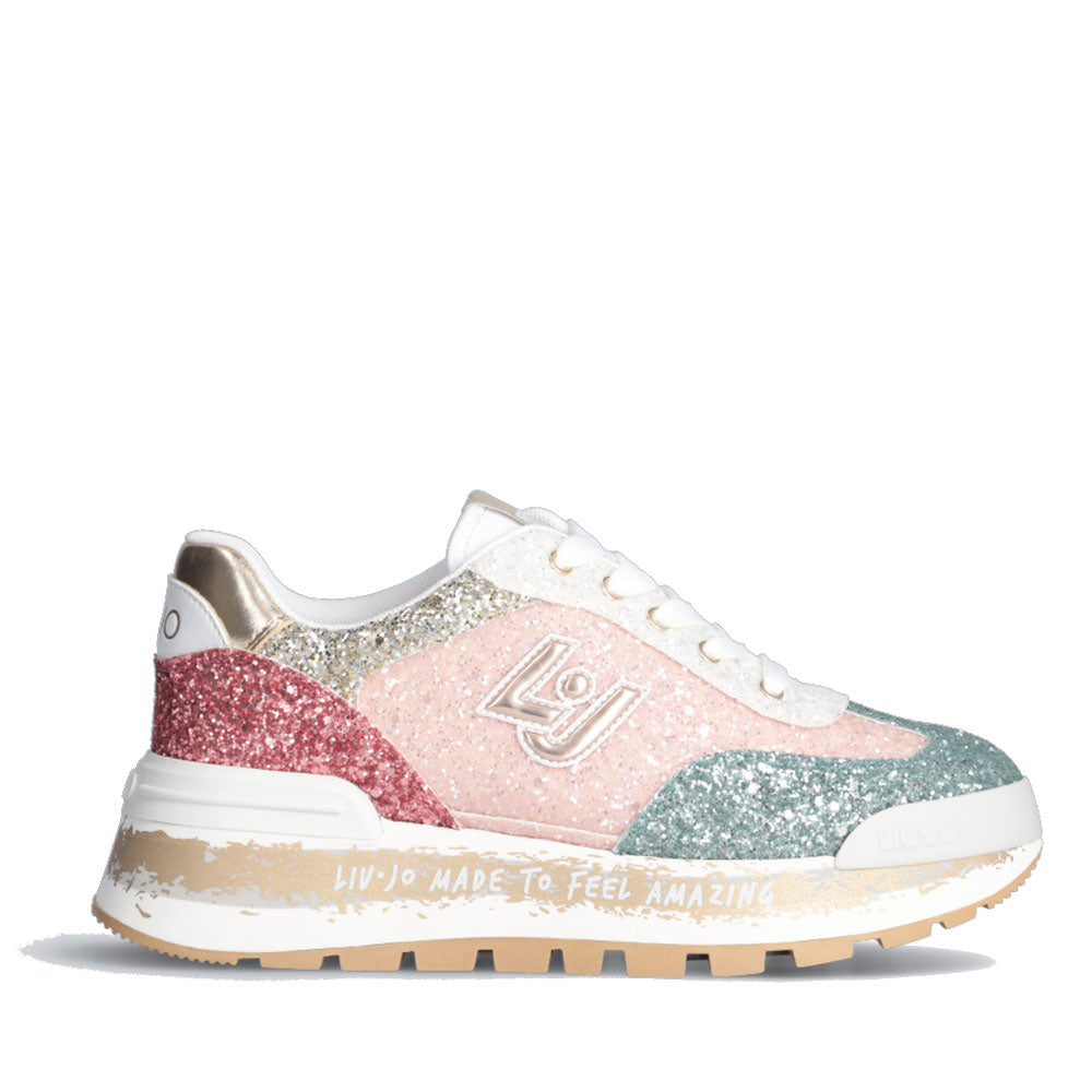 Scarpe Donna LIU JO Sneakers Platform Amazing 26 Full Glitter Multicolor