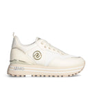 Damenschuhe LIU JO Platform Maxi Wonder 100 Sneakers aus Leder und Brighty Mesh Ivory