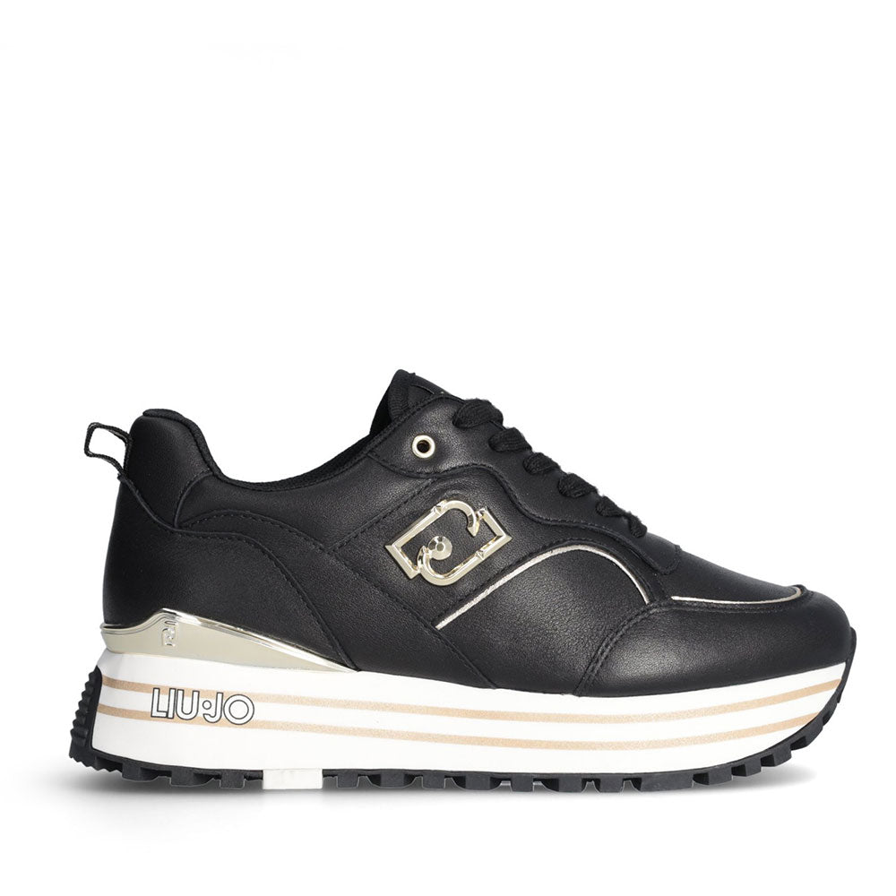 Scarpe Donna LIU JO Sneakers Platform Maxi Wonder 73 in Pelle Nera
