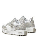 Scarpe Donna LIU JO Sneakers Platform Maxi Wonder 73 in Suede e Nylon stampa Animalier Silver