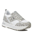 Damenschuhe LIU JO Platform Maxi Wonder 73 Sneakers aus Wildleder und Nylon mit Animalier Silver-Print