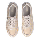 Scarpe Donna LIU JO Sneakers Platform Maxi Wonder 73 in Suede e Nylon stampa Animalier Light Gold