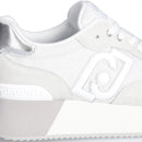 Scarpe Donna LIU JO Sneakers Dreamy 02 in Suede e Brighty Mesh White e Silver