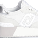 Damenschuhe LIU JO Dreamy 02 Sneakers aus Wildleder und hellem Mesh in Weiß und Silber