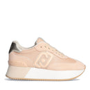 Scarpe Donna LIU JO Sneakers Dreamy 02 in Suede e Brighty Mesh Papaya e Light Gold