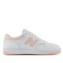 NEW BALANCE Damenschuhe 480 Sneakers aus weißem und rosa Haze-Leder