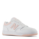 NEW BALANCE Damenschuhe 480 Sneakers aus weißem und rosa Haze-Leder