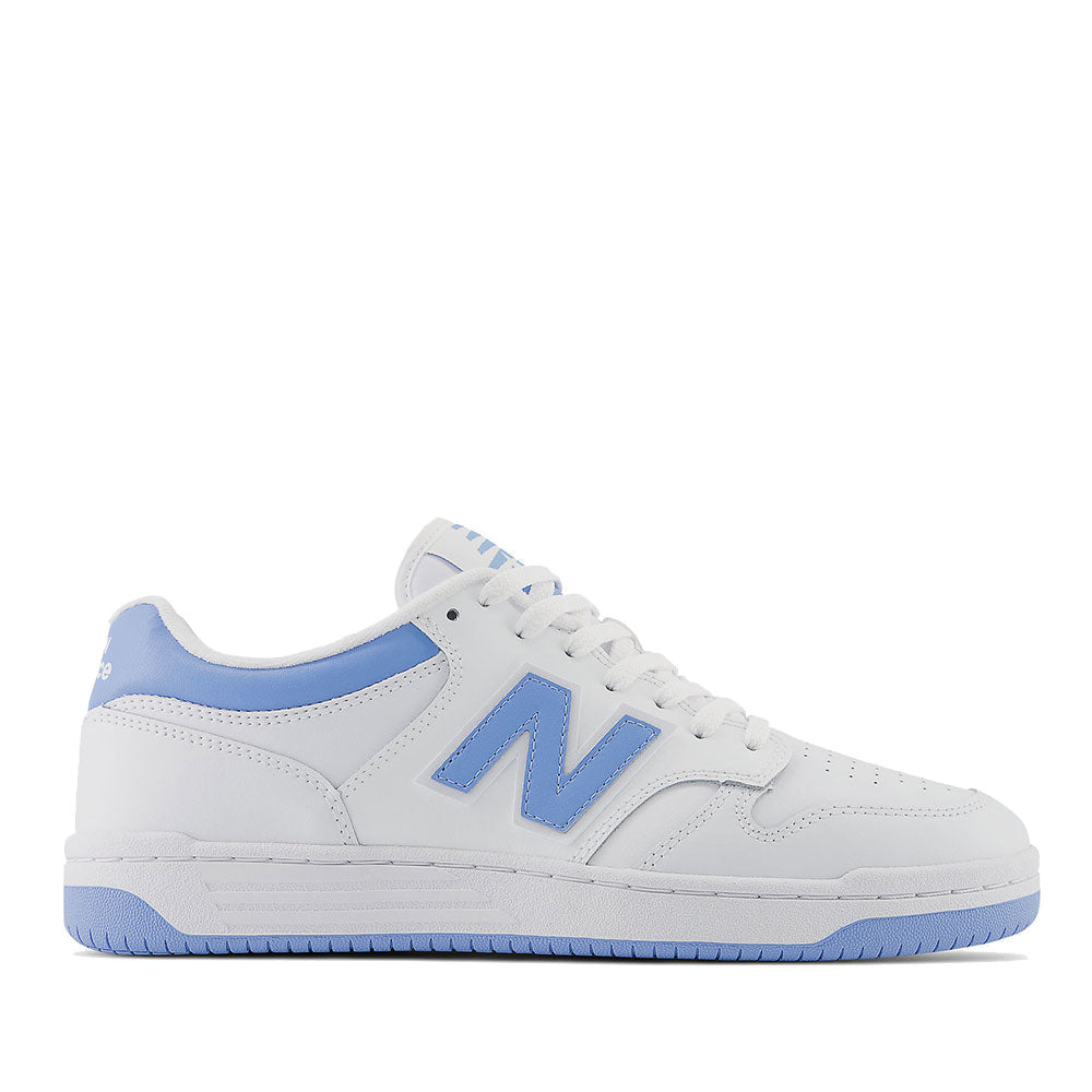 Scarpe Unisex NEW BALANCE Sneakers 480 in Pelle colore White e Light Aluminum