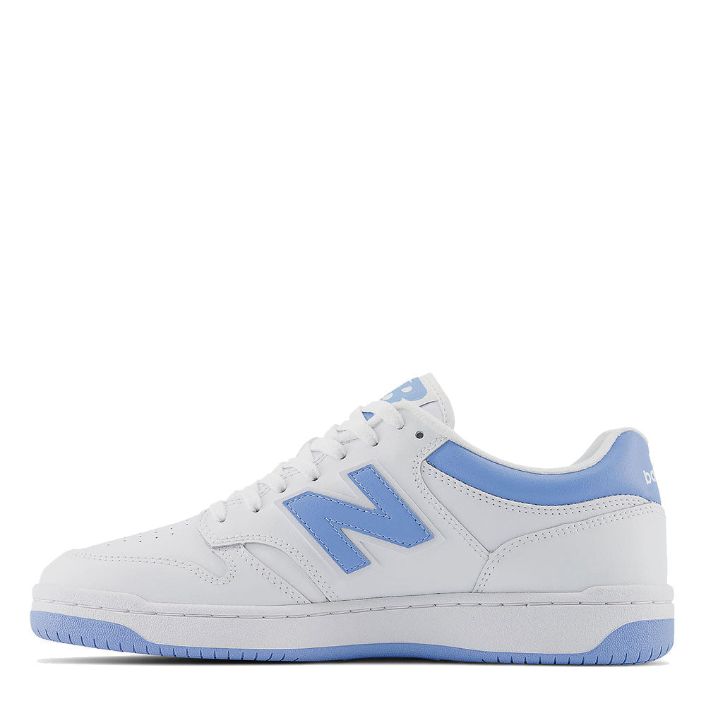 Scarpe Unisex NEW BALANCE Sneakers 480 in Pelle colore White e Light Aluminum
