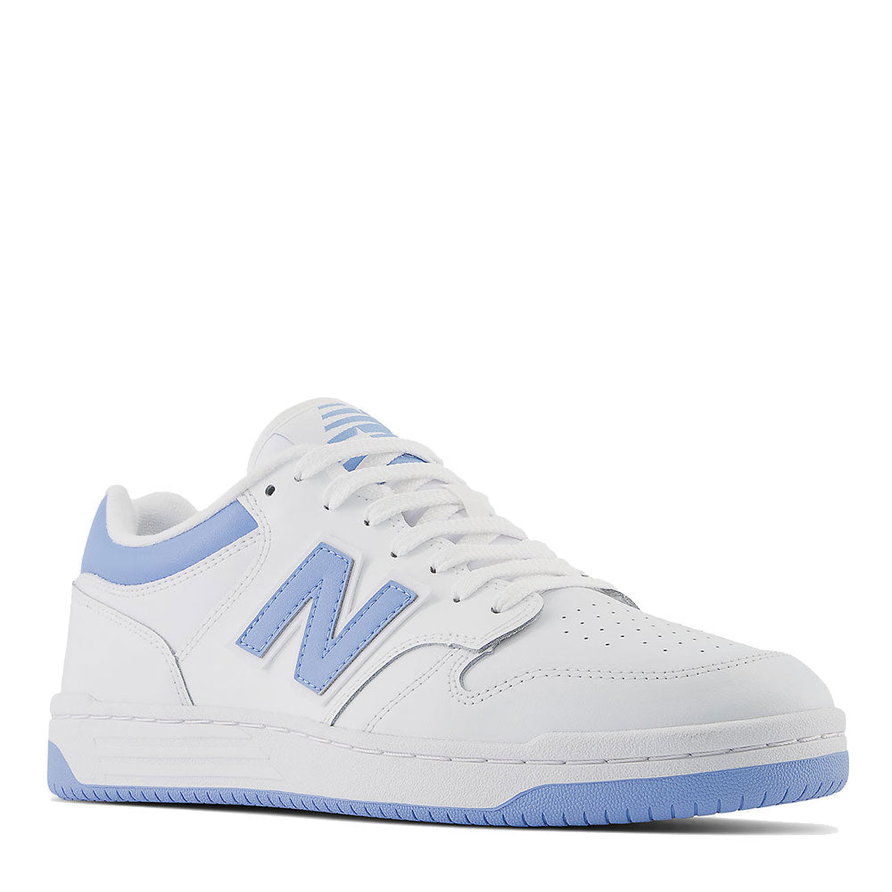 Scarpe Unisex NEW BALANCE Sneakers 480 in Pelle colore White e Light Aluminum