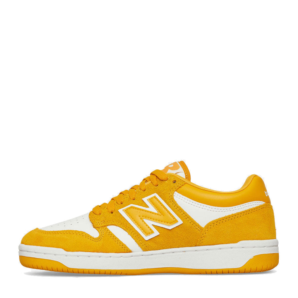 Unisex-Schuhe NEW BALANCE 480 Sneakers aus Leder und Wildleder in der Farbe Varsity Gold